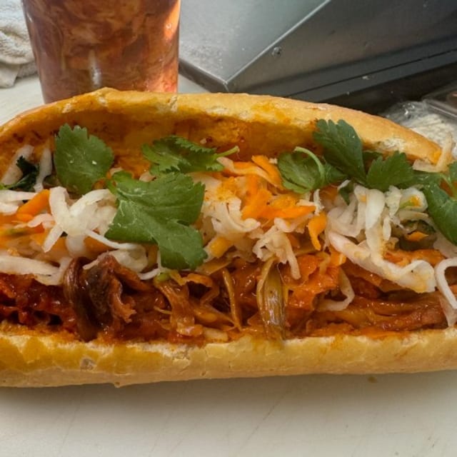 B10. Barbecue Duck Sandwich.